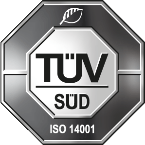 Logo des TÜV Süd mit ISO 14001